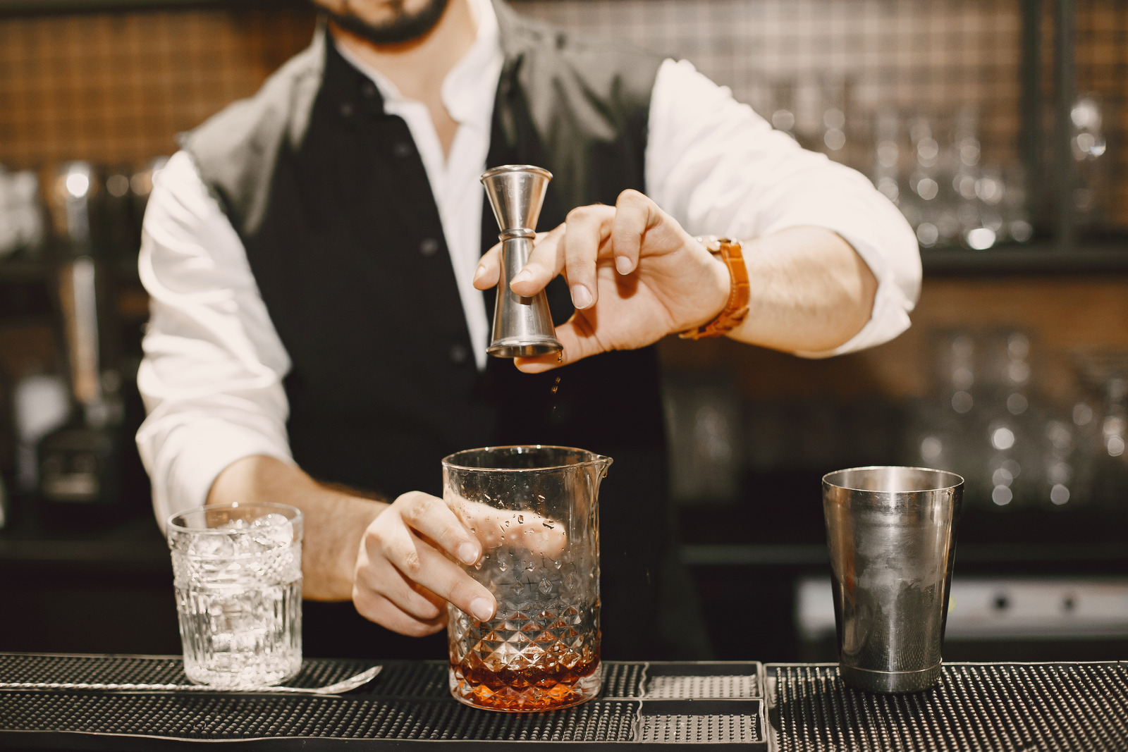 RSA-Certified Bartender Preparing a Drink